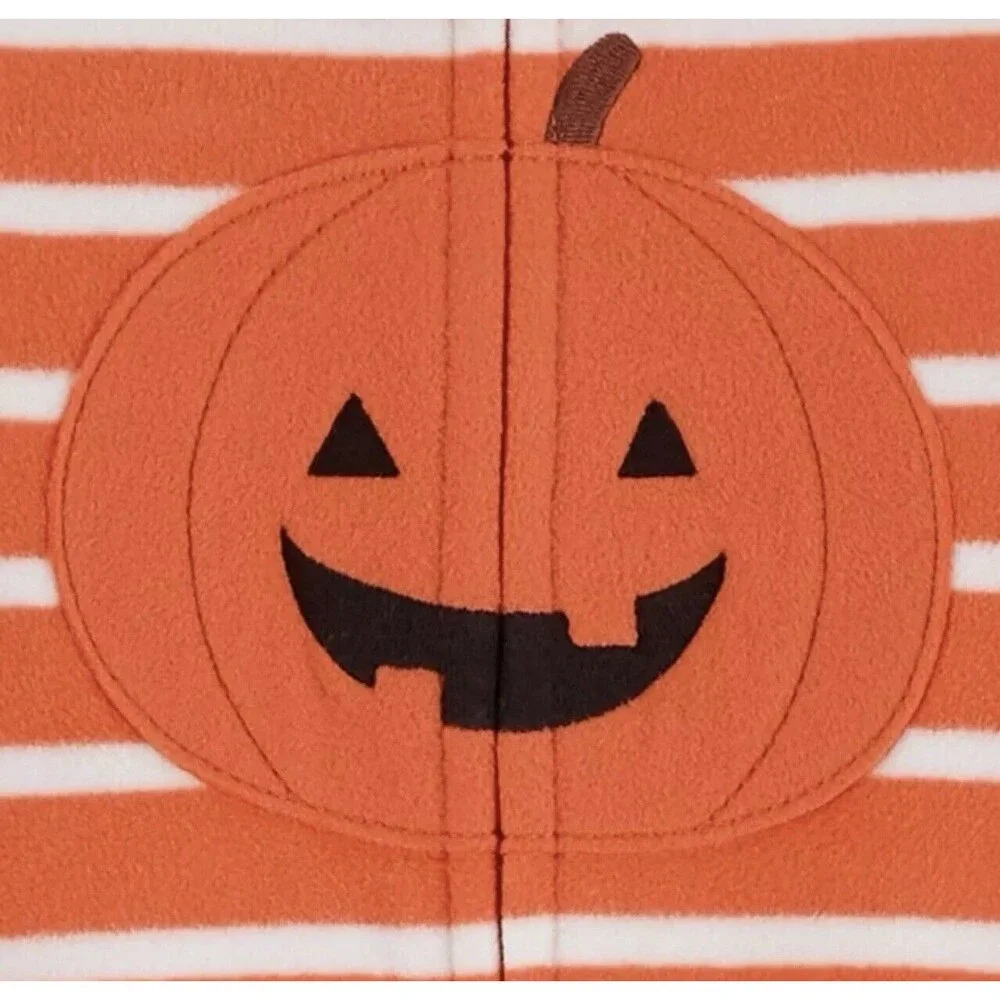 Carters Infant Orange Striped Halloween Sleeper Pumpkin Sleep & Play Size 6m